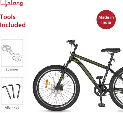 Lifelong Falcon 26 T with Disc Brake and Suspension , Matte Black 26 T Road Cycle (Single Speed, Black) Lifelong Falcon 26 T with Disc Brake and Suspension , Matte Black 26 T Road Cycle (Single Speed, Black)